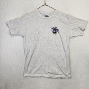 Y2K Caribbean Soul Iguana Tee L Gray Lizard‎ Graphic T-Shirt 2000 Retro Humor